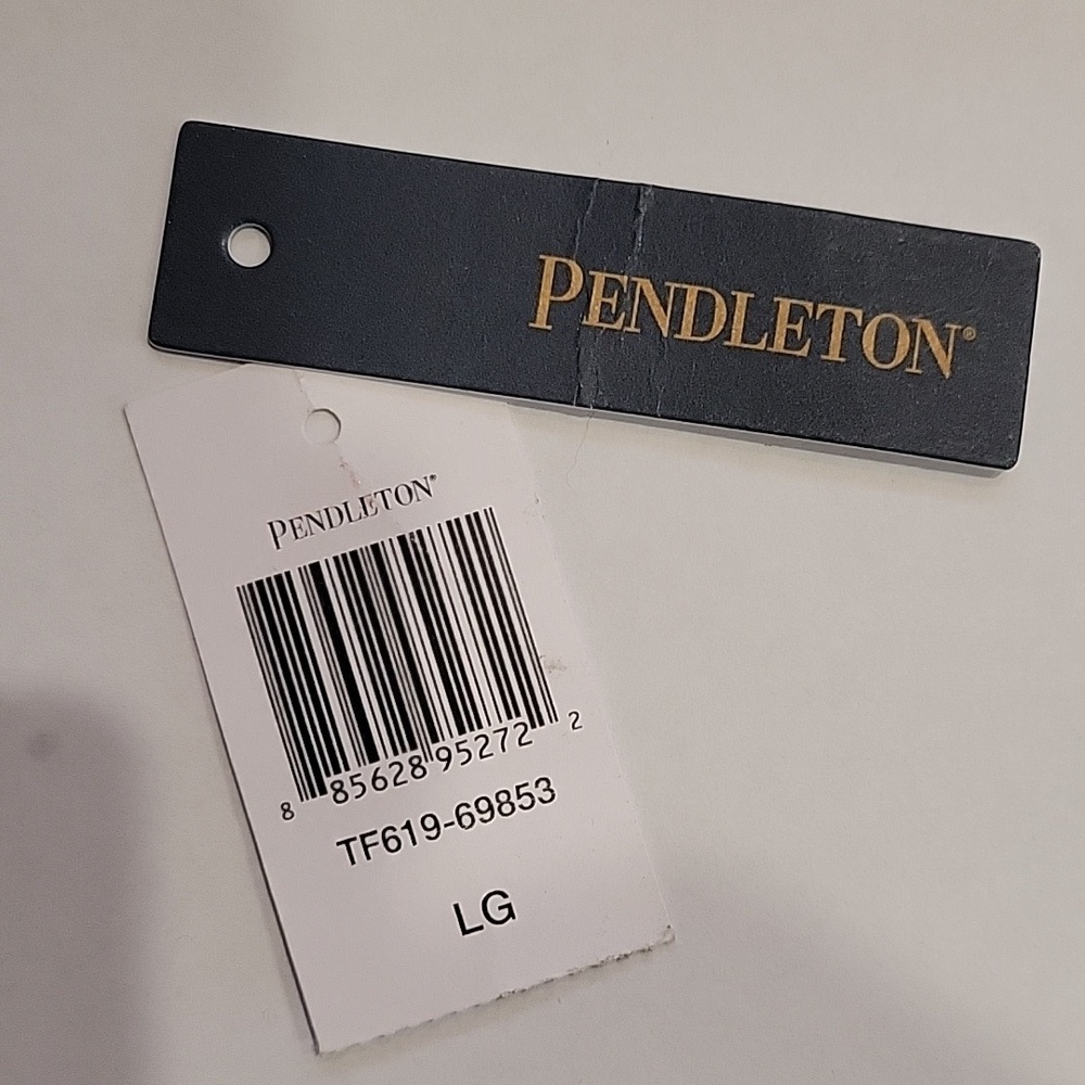 Pendleton Blue and White Striped 100% Cotton Chore Jacket Size Large - Picture 11 of 11